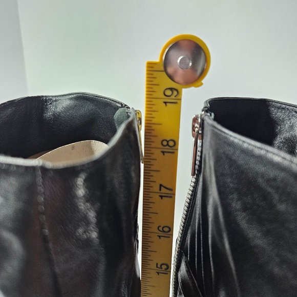 Michael Kors Stiletto High Heel Platform Boots Size 7.5 Black Leather Knee High - Picture 6 of 16